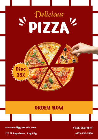 Pedido de pizza com desconto Poster Modelo de Design