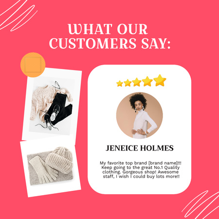 Fashion And Accessory Brand Customer Review Animated Post Design Template
