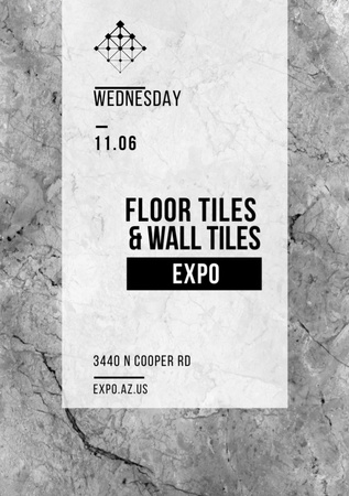 Tiles Exposition Event Announcement on Marble Light Texture Flyer A7 Design Template