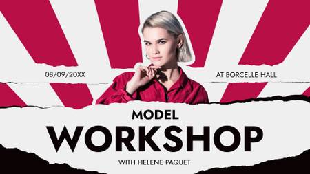Model Workshop with Beautiful Blonde FB event cover Design Template