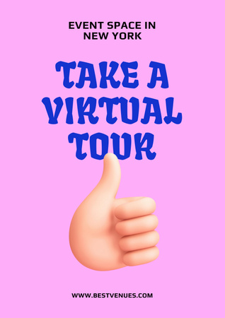 Event Space Virtual Tour Ad Poster Šablona návrhu
