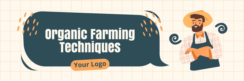 Description of Organic Farming Technique in Blog Twitter tervezősablon