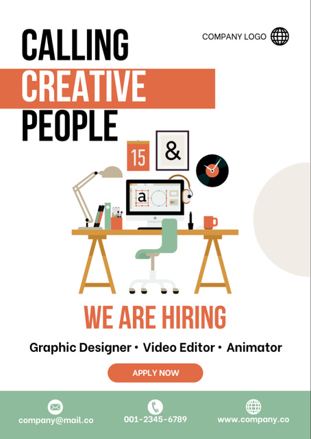  Creative People Hiring Announcement Flyer A6 tervezősablon