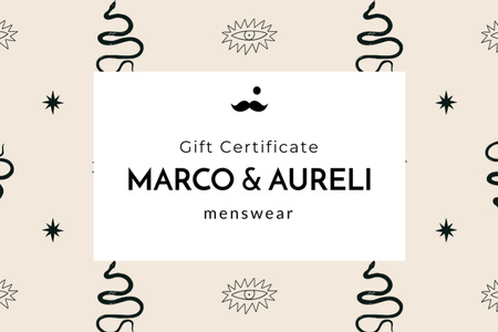 одяг чоловіків на абстрактній патерні Gift Certificate – шаблон для дизайну
