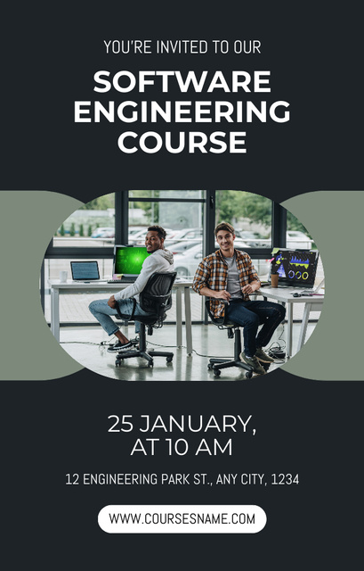 Software Engineering Course Announcement Invitation 4.6x7.2in – шаблон для дизайну