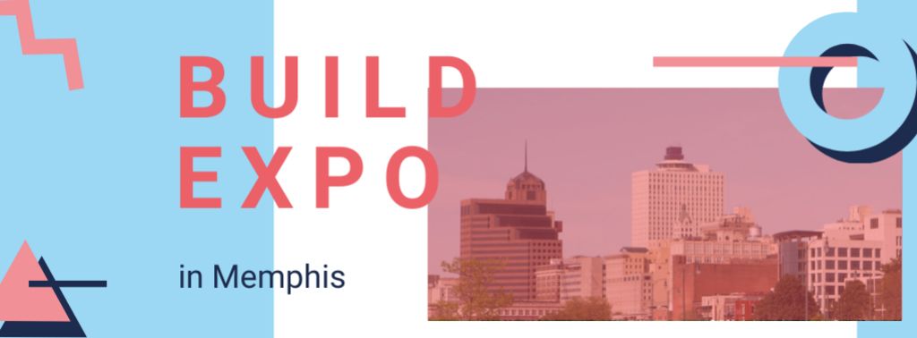 Plantilla de diseño de Memphis city buildings Facebook cover 