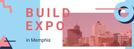 Plantilla de diseño de Edificios de la ciudad de Memphis Facebook cover 
