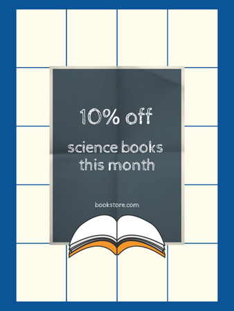 Template di design Offerta di sconto sui libri di scienze Poster US