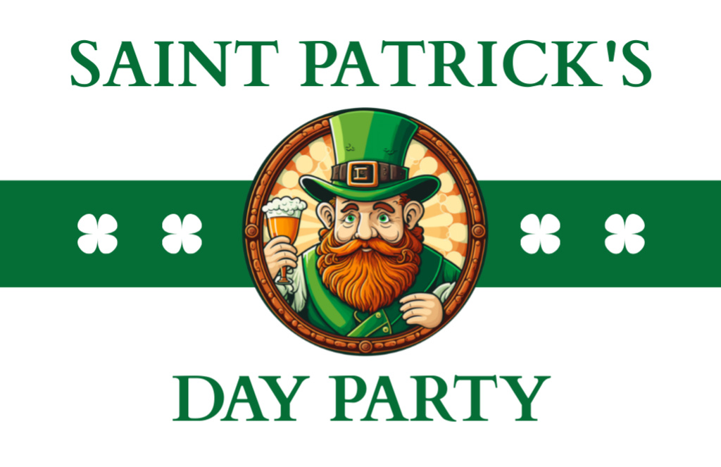 St. Patrick's Day Party Alert Thank You Card 5.5x8.5in Šablona návrhu
