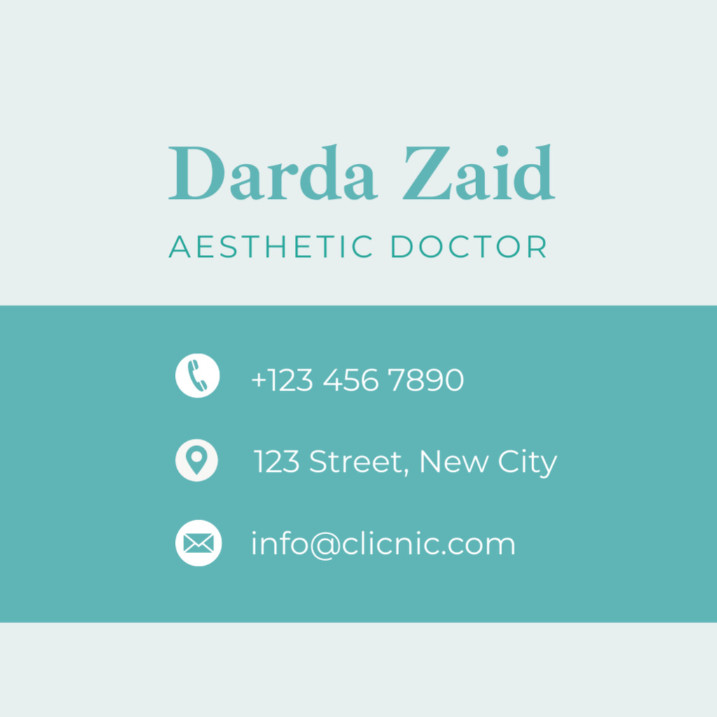 Competent Aesthetic Doctor Contact Information Square 65x65mm Design Template