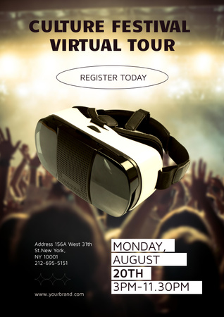 Ontwerpsjabloon van Poster van Virtual Festival Announcement