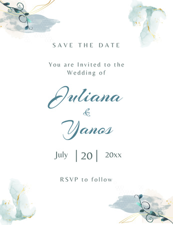 Save the Date of Perfect Wedding Invitation 13.9x10.7cm tervezősablon