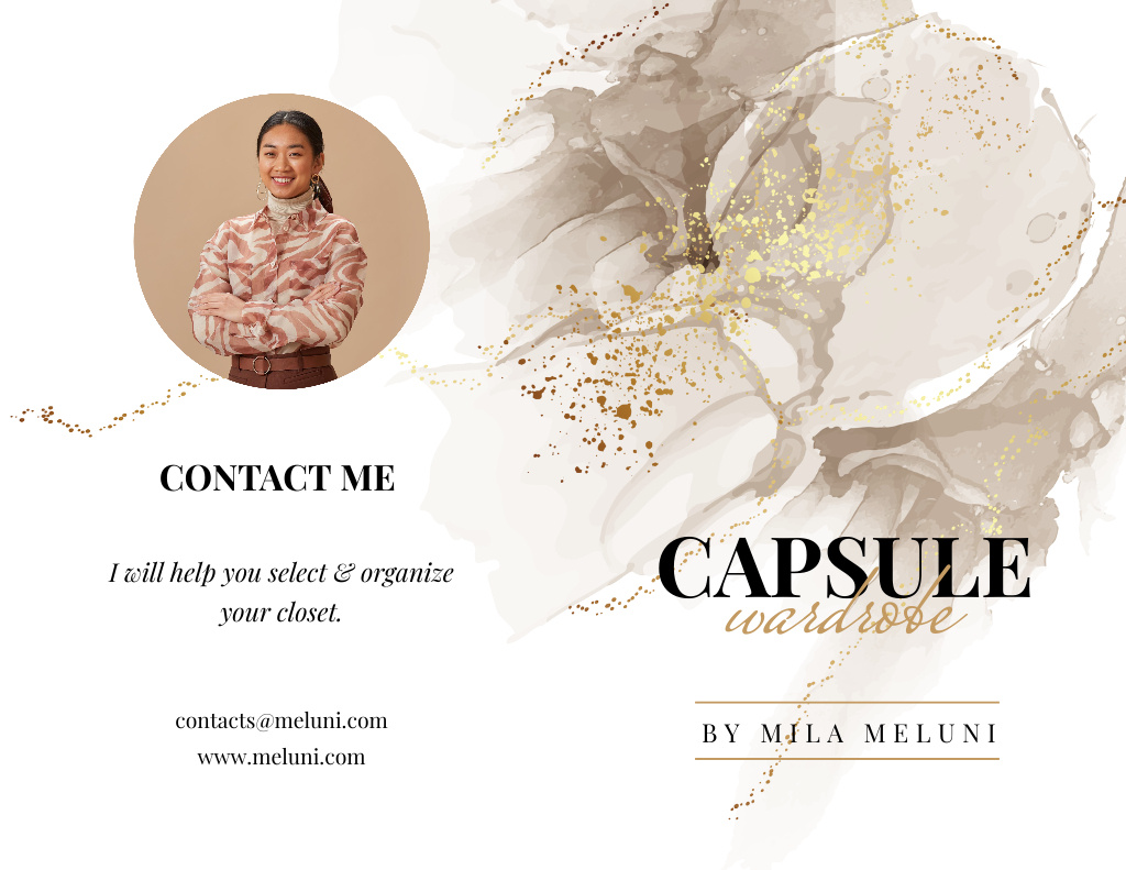 Capsule Wardrobe Offer By Professional Stylist Brochure 8.5x11in Bi-fold Design Template