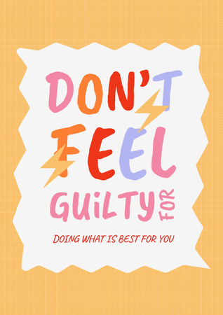 Inspirational Phrase about Mental Health Poster A3 Design Template
