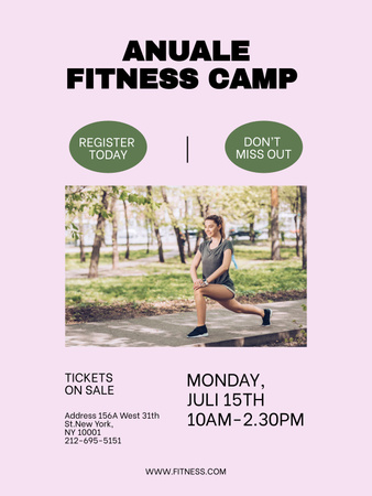 Annual Fitness Camp Invitation Poster US Design Template