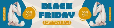 Ontwerpsjabloon van Twitter van Black Friday-uitverkoop van schattig speelgoed
