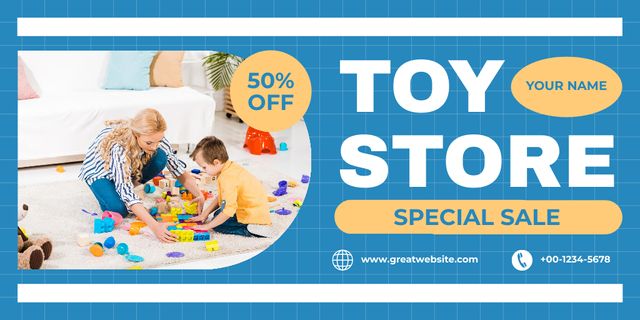 Ontwerpsjabloon van Twitter van Special Sale of Toys in Store
