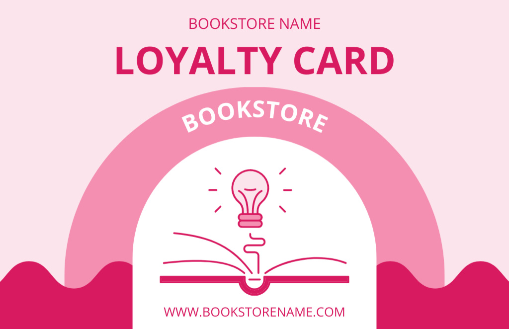 Bookstore Loyalty Card Offer Business Card 85x55mm Tasarım Şablonu