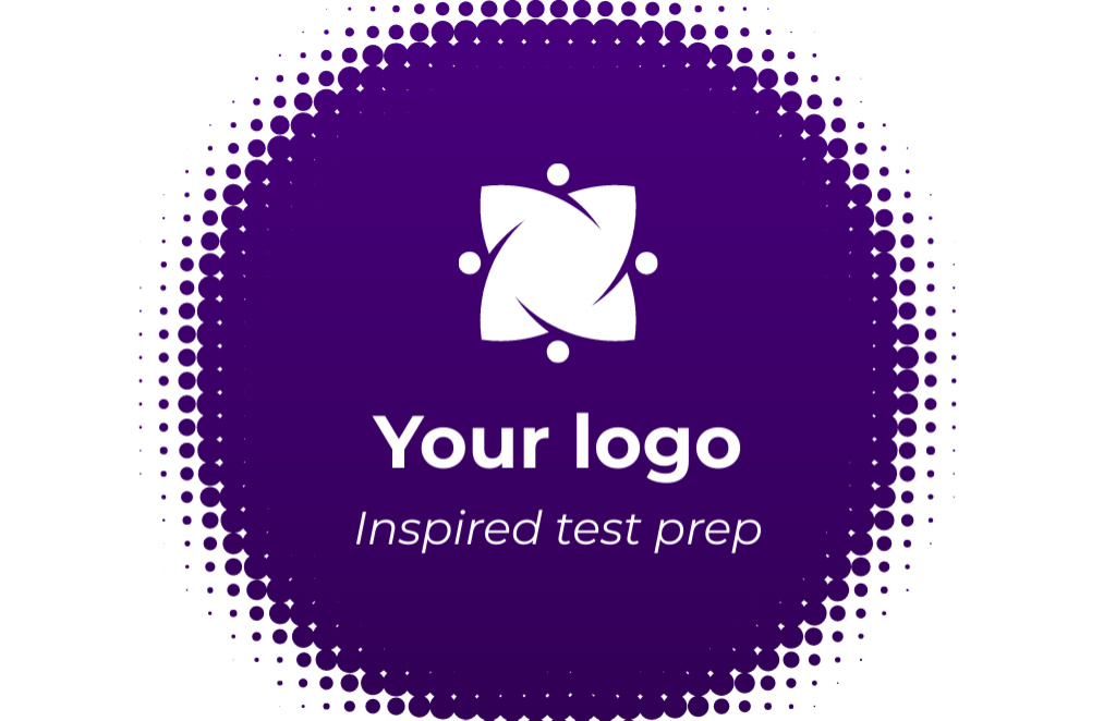 Image of Company Emblem in Purple Circle Business Card 85x55mm – шаблон для дизайну