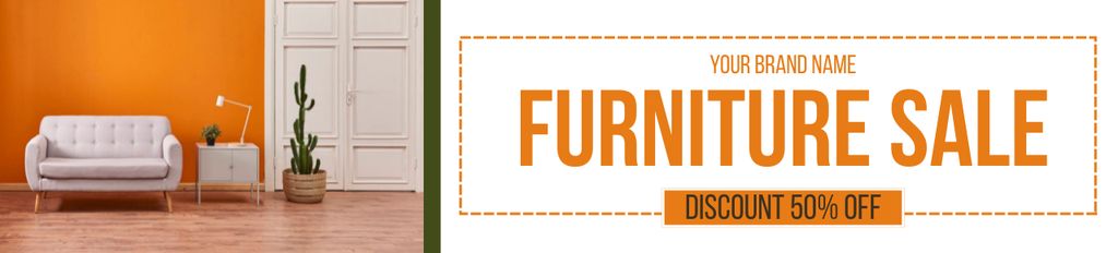 Furniture Sale Orange Ebay Store Billboard Design Template