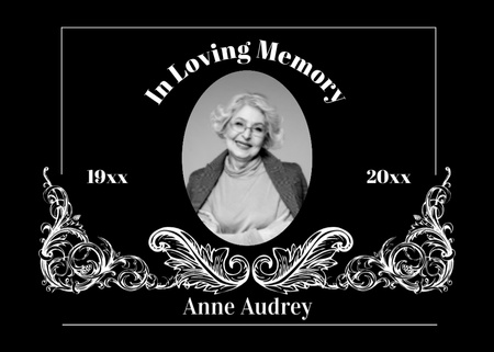 In loving Memory Phrase with Photo Postcard 5x7in Design Template