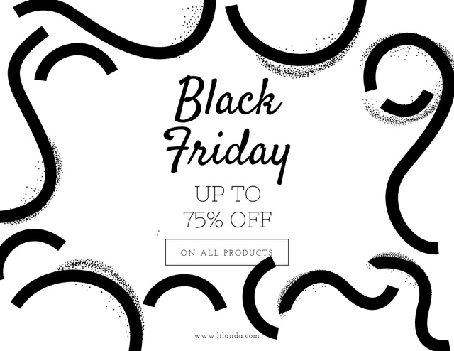 Minimalist Black Friday Sales Ad Flyer 8.5x11in Horizontalデザインテンプレート