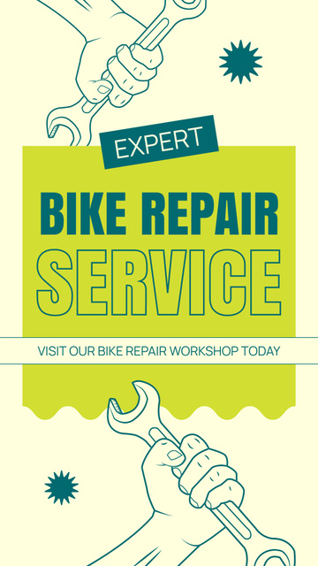 Bicycles Maintenance Expert Services Instagram Story Design Template
