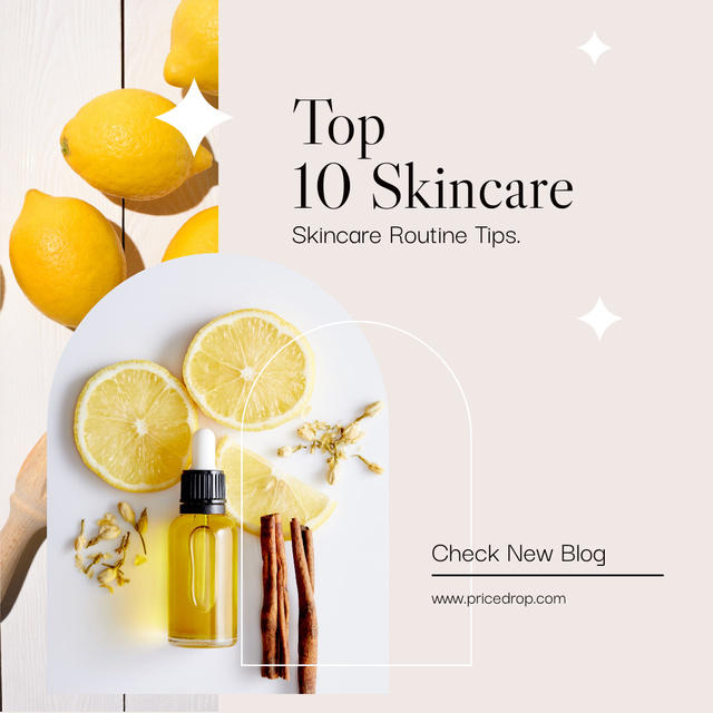 Skincare Routine Tips Instagramデザインテンプレート