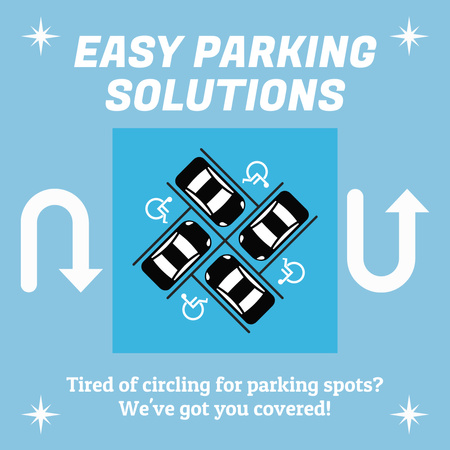 Snadná řešení parkování pro pohodlí Instagram Šablona návrhu