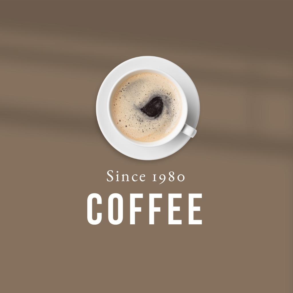 Beautiful Cup of Coffee with Foam Logo Design Template