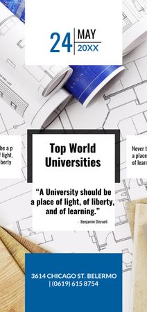 Plantilla de diseño de Universities guide on Blueprints Flyer DIN Large 