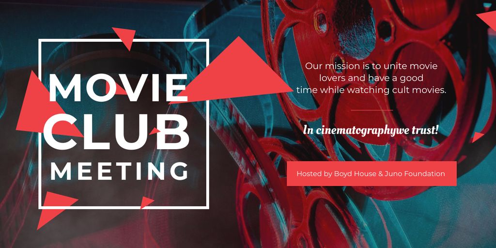 Movie Club Meeting Vintage Projector Image Design Template