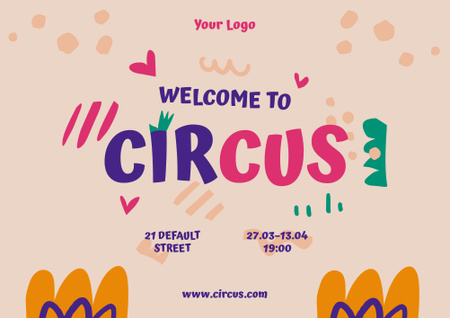 Circus Show Announcement Poster B2 Horizontal Πρότυπο σχεδίασης