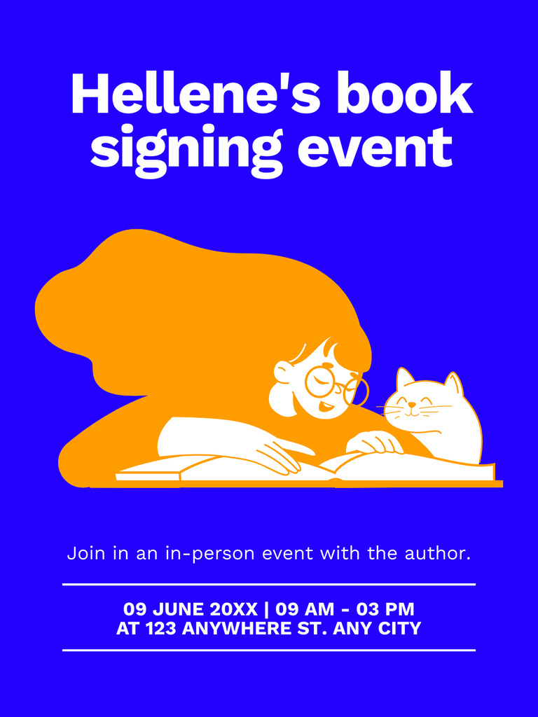 Book Signing Event Ad Poster US tervezősablon