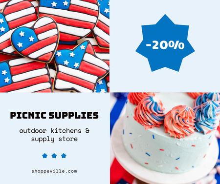 USA Independence Day Sale Announcement Facebook Design Template