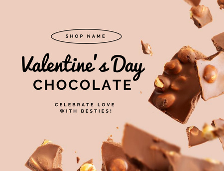 Valentine's Day Chocolates Postcard 4.2x5.5in Design Template