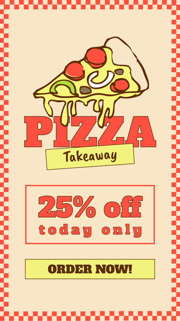 Designvorlage Cheesy Pizza Takeaway With Discount für Instagram Video Story