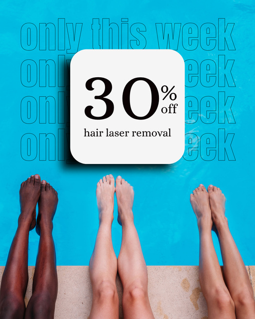 Plantilla de diseño de Hair Laser Removal Services At Discounted Rates Instagram Post Vertical 