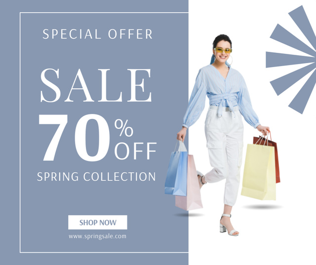 Ontwerpsjabloon van Facebook van Spring Sale Special Offer for Women
