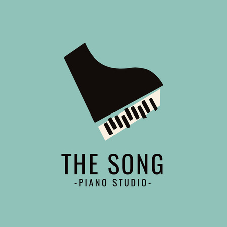  Piano Studio Advertisement Logo Šablona návrhu