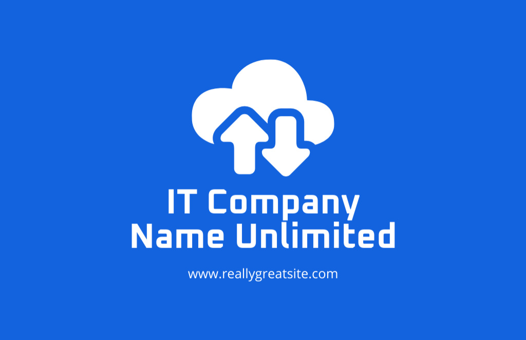 Software Development Company With Cloud Business Card 85x55mm tervezősablon