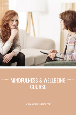 Mindfullness and Wellbeing Course Ad Postcard 4x6in Vertical Design Template
