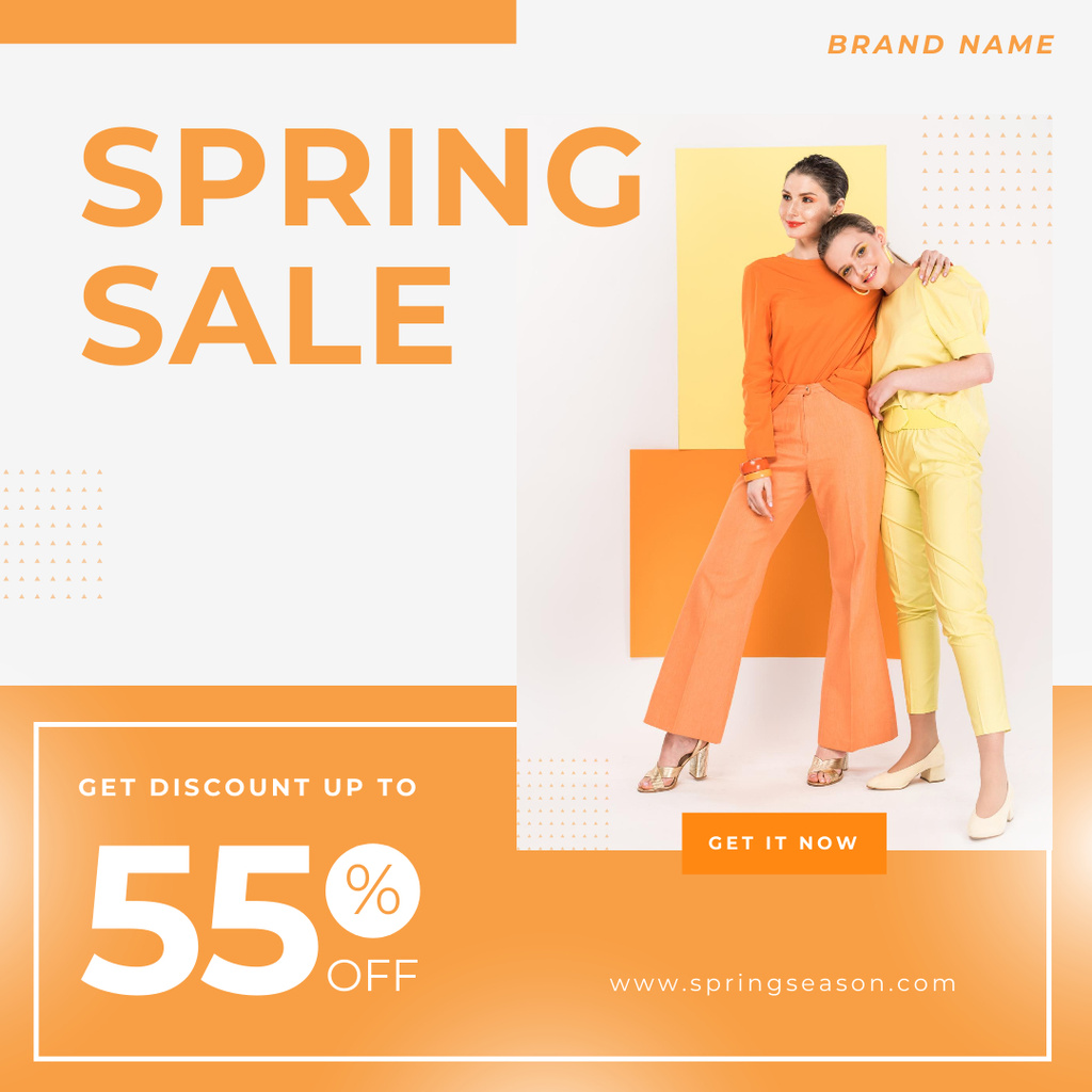 Announcement of the Women's Spring Apparel Collection Clearance Instagram AD Design Template