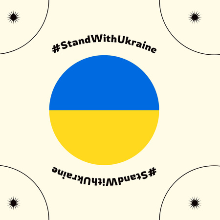 Support Ukraine Slogan with National Flag Instagram Design Template