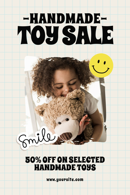 Designvorlage Discount on Selected Handmade Toys für Pinterest