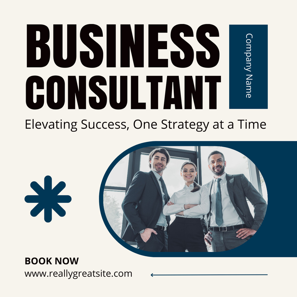 Services of Business Consultants with Professional Team LinkedIn post Tasarım Şablonu