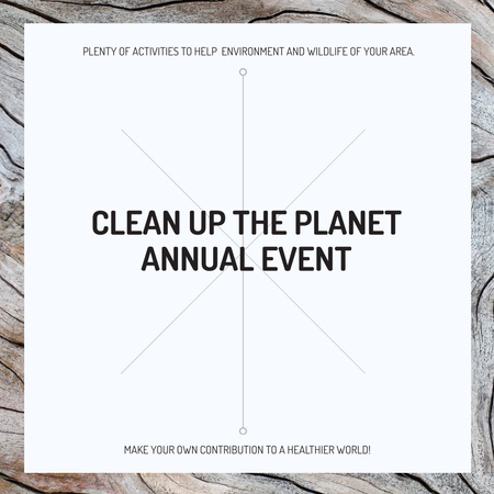 Annual Earth Renewal Event With Cleaning Activities Instagram Design Template