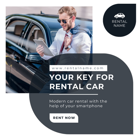 Ontwerpsjabloon van Instagram van Car Rental Company Offer