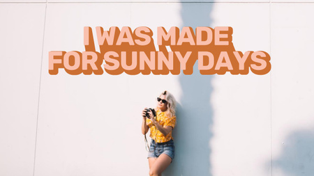 Summer Inspiration with Cute Girl holding Camera Youtube Thumbnail Design Template