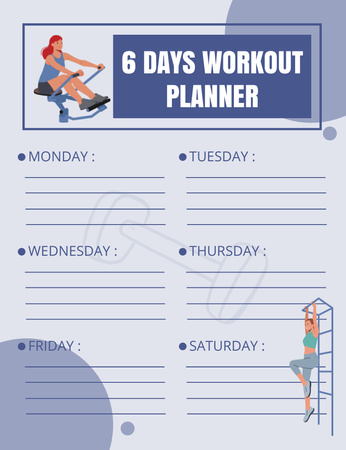 Workout Planning with Woman doing Exercise Notepad 107x139mm Design Template